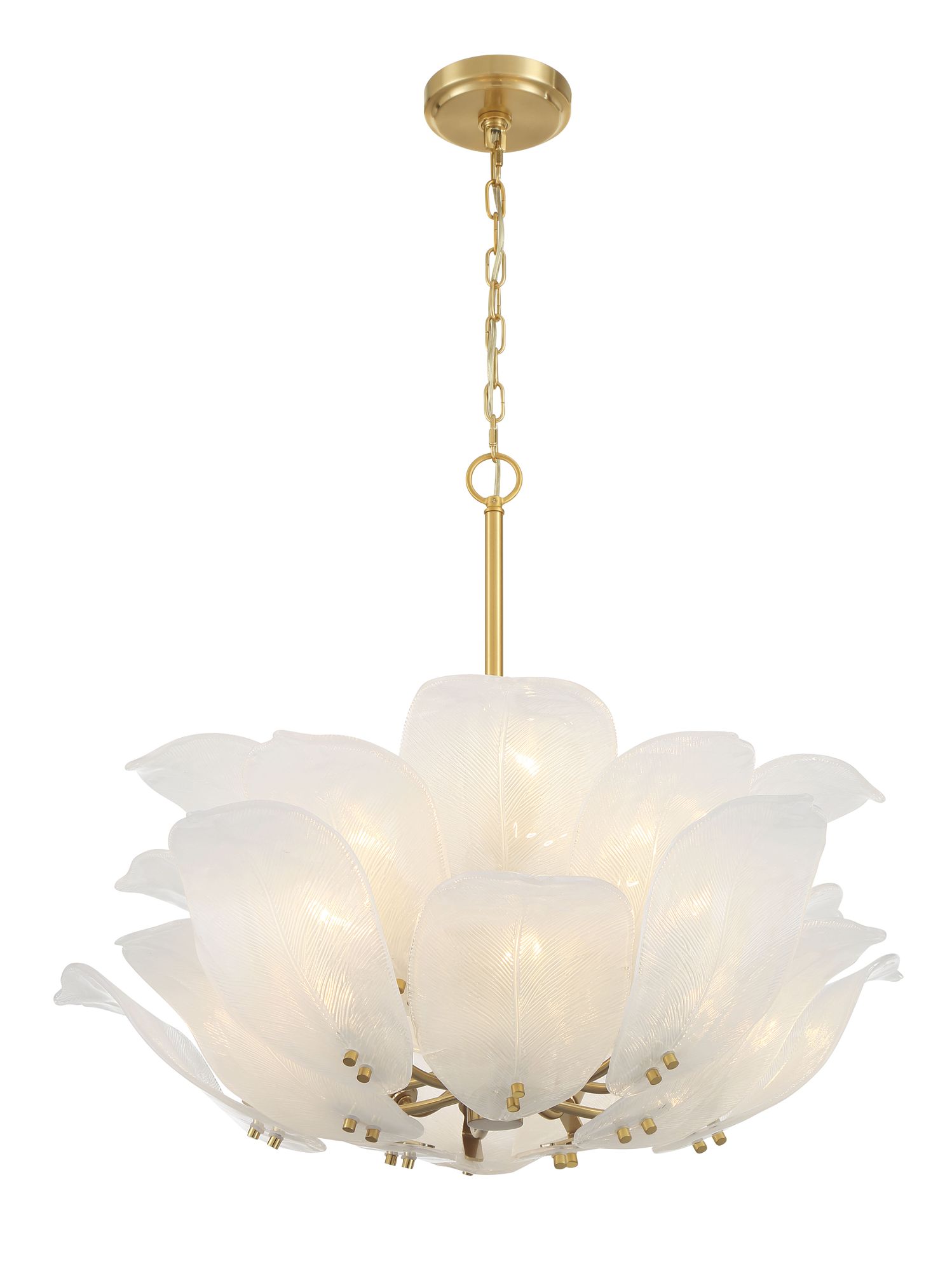 Image 6 Metropolitan Orchid 10-Lt 28.5-in Legacy Brass Pendant with Handmade Glass more views