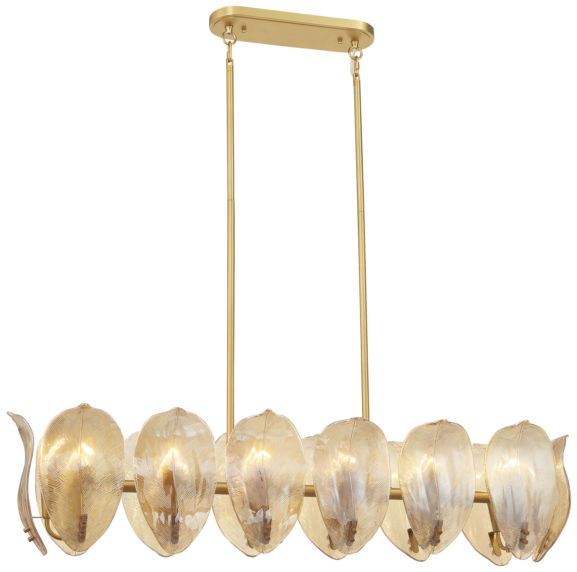 Metropolitan Orchid 14-Lt 48-in Legacy Brass Linear Chandelier with Glass