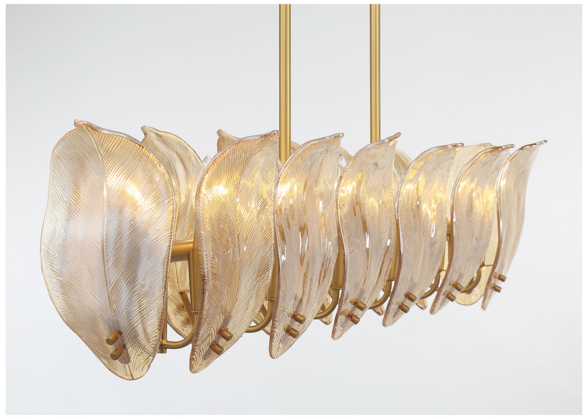Image 2 Metropolitan Orchid 14-Lt 48-in Legacy Brass Linear Chandelier with Glass more views