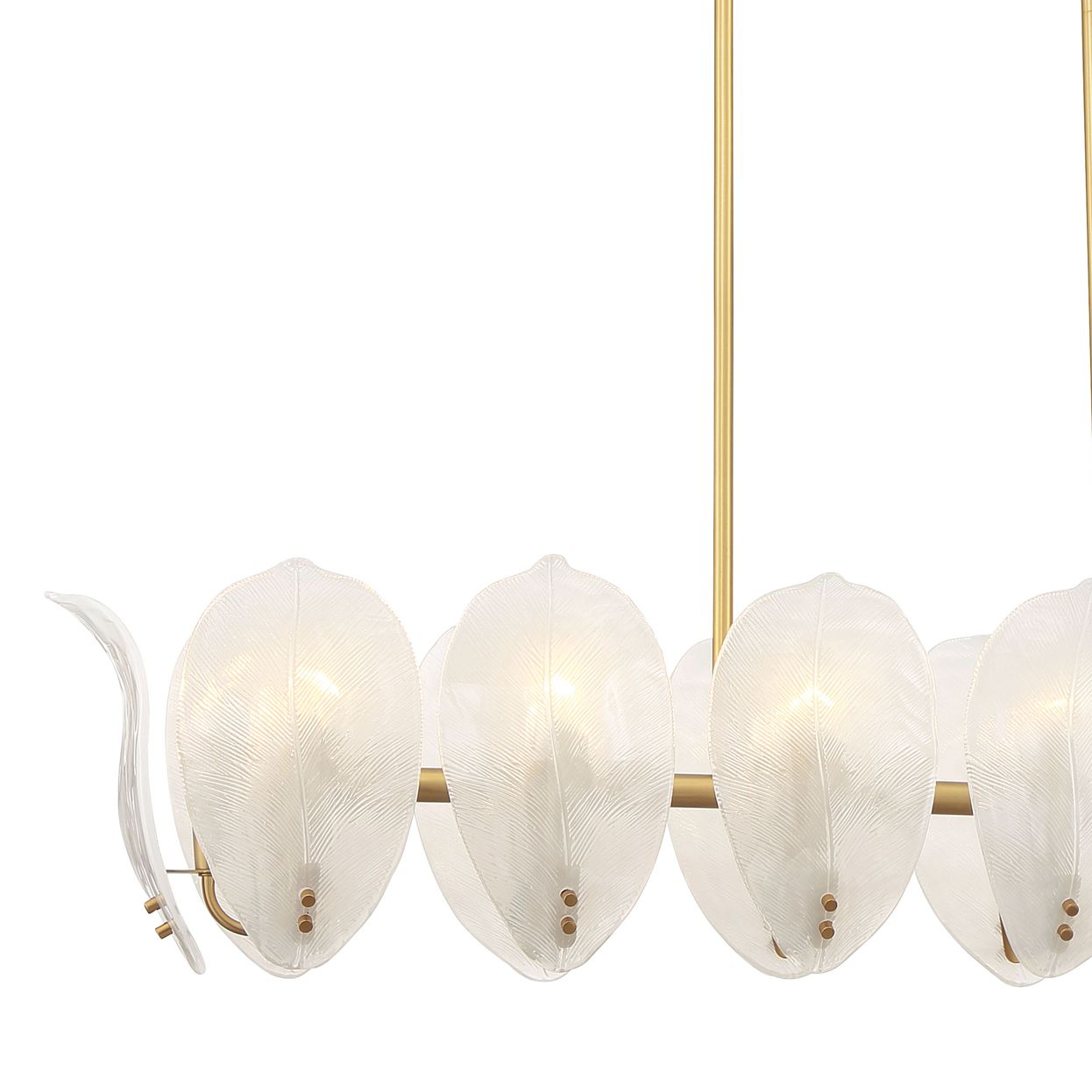Image 2 Metropolitan Orchid 14-Lt 48-in Legacy Brass Linear Chandelier with Glass more views