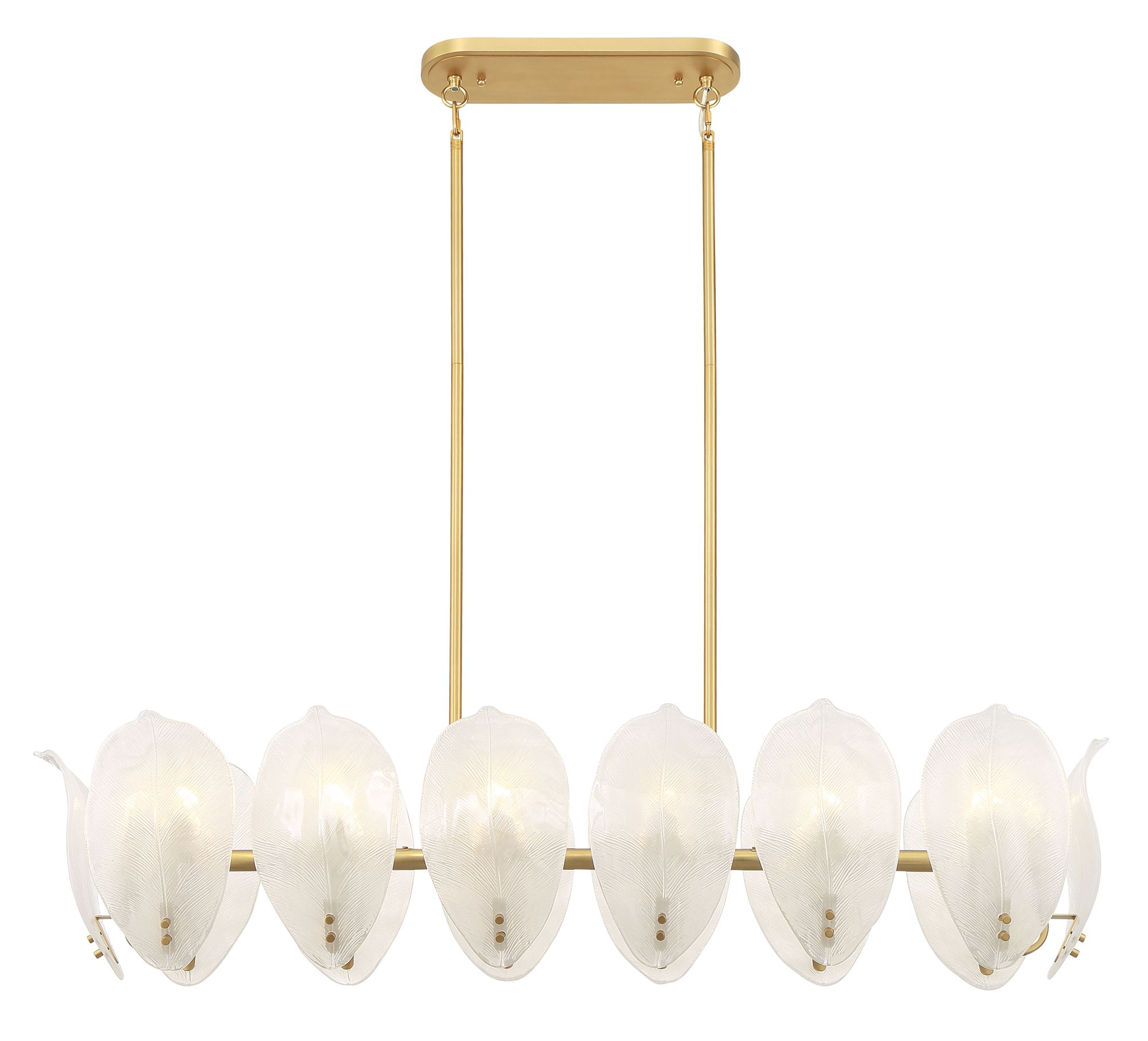 Image 3 Metropolitan Orchid 14-Lt 48-in Legacy Brass Linear Chandelier with Glass more views