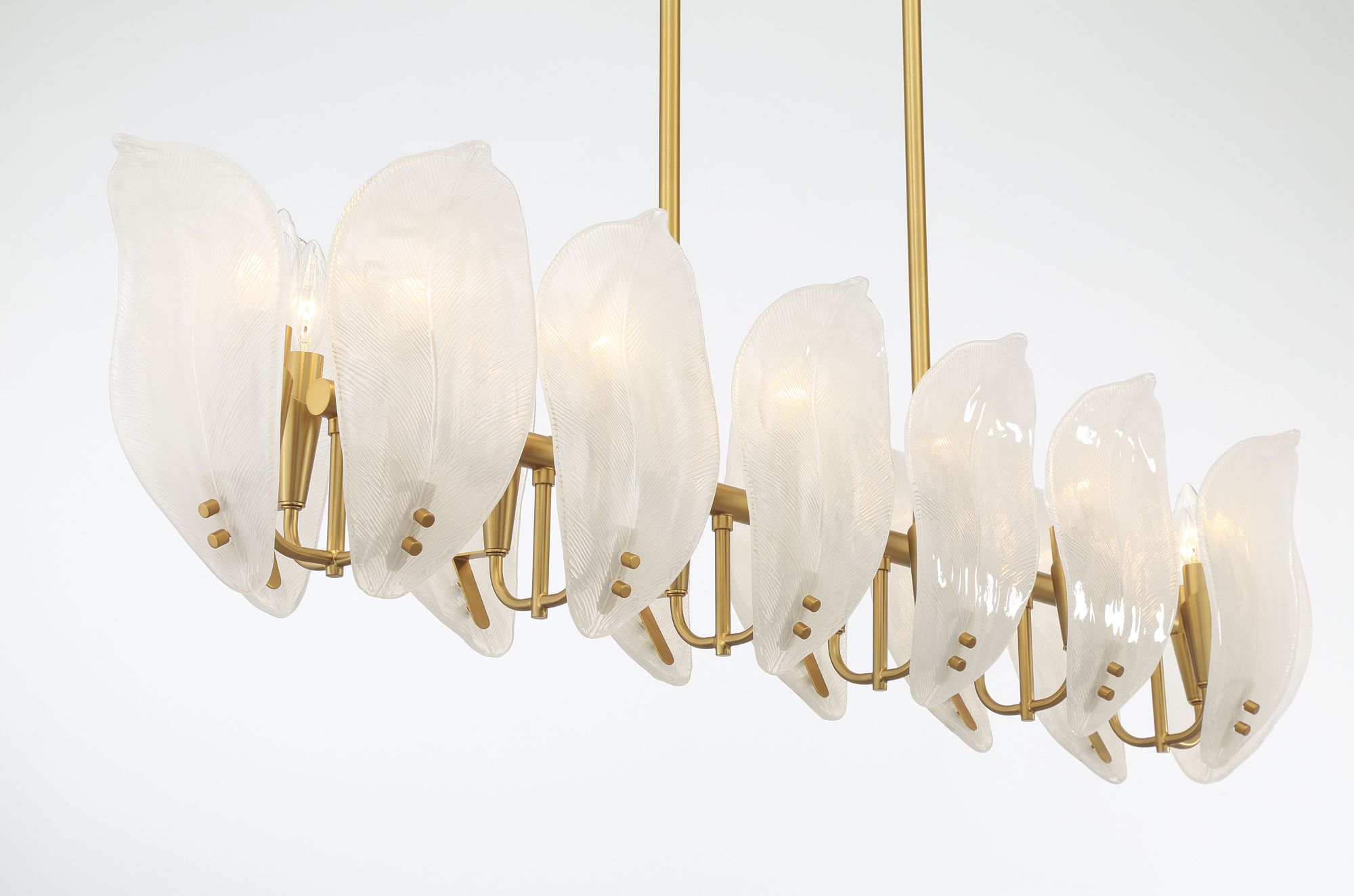 Image 5 Metropolitan Orchid 14-Lt 48-in Legacy Brass Linear Chandelier with Glass more views