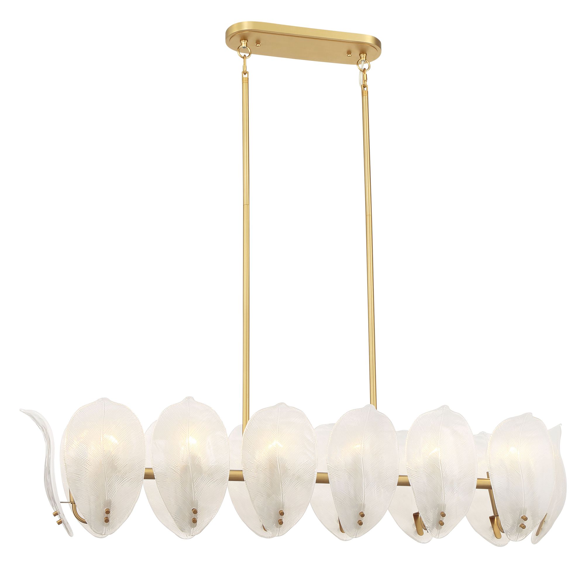 Image 6 Metropolitan Orchid 14-Lt 48-in Legacy Brass Linear Chandelier with Glass more views
