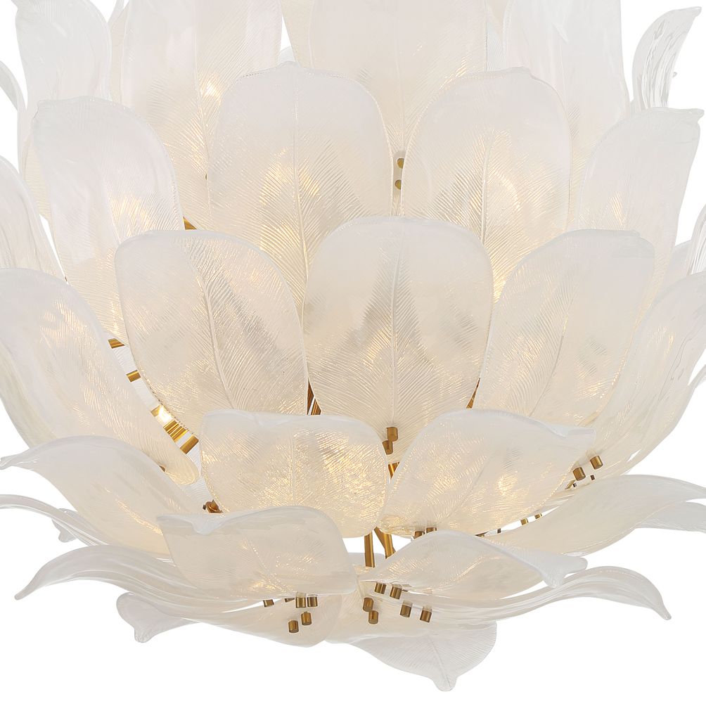 Image 2 Metropolitan Orchid 24-Lt 35.5-in Legacy Brass Pendant with Handmade Glass more views