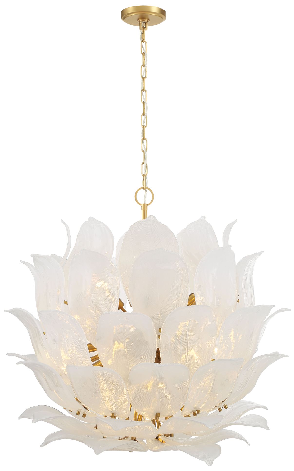 Image 3 Metropolitan Orchid 24-Lt 35.5-in Legacy Brass Pendant with Handmade Glass more views