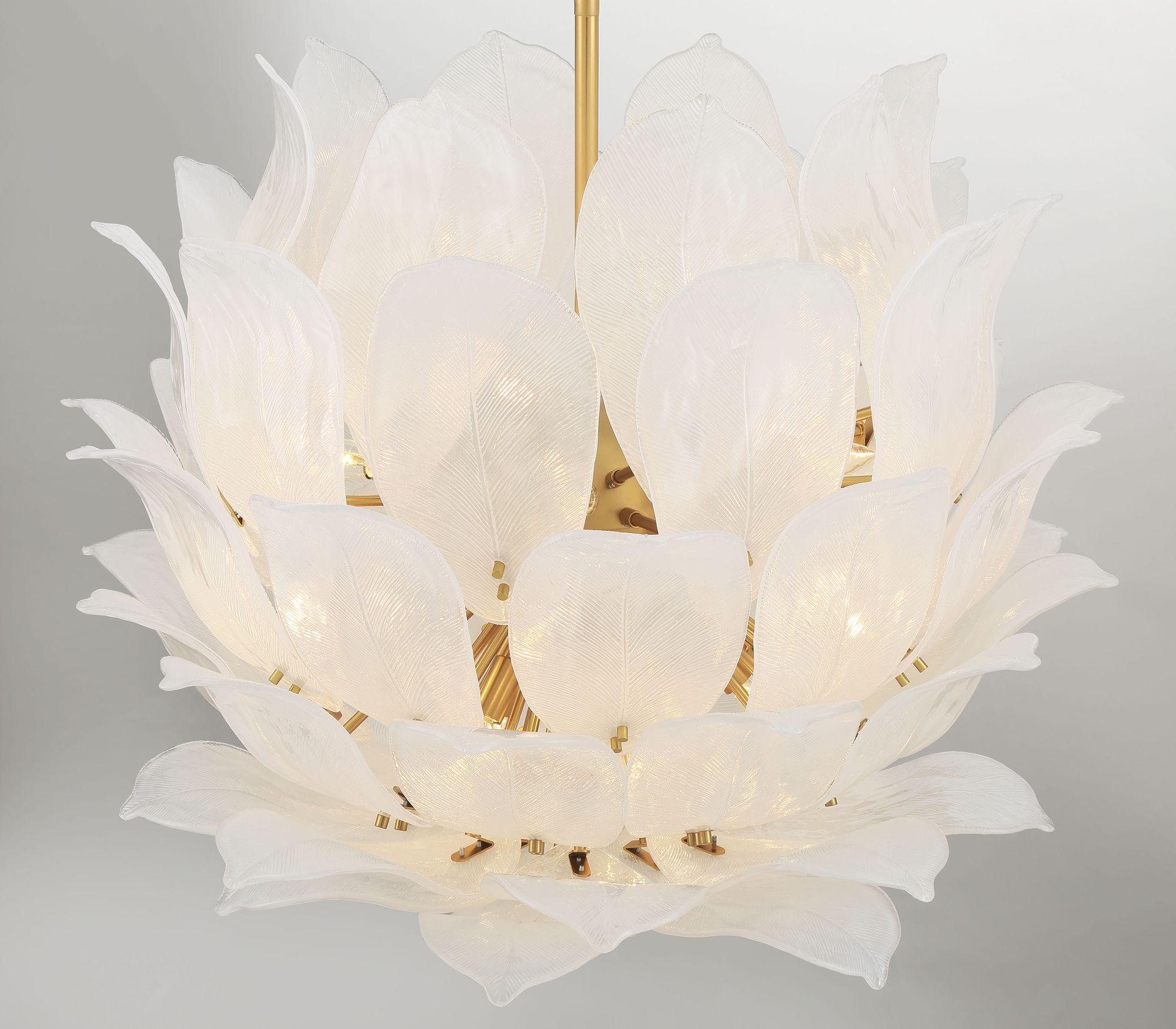 Image 4 Metropolitan Orchid 24-Lt 35.5-in Legacy Brass Pendant with Handmade Glass more views