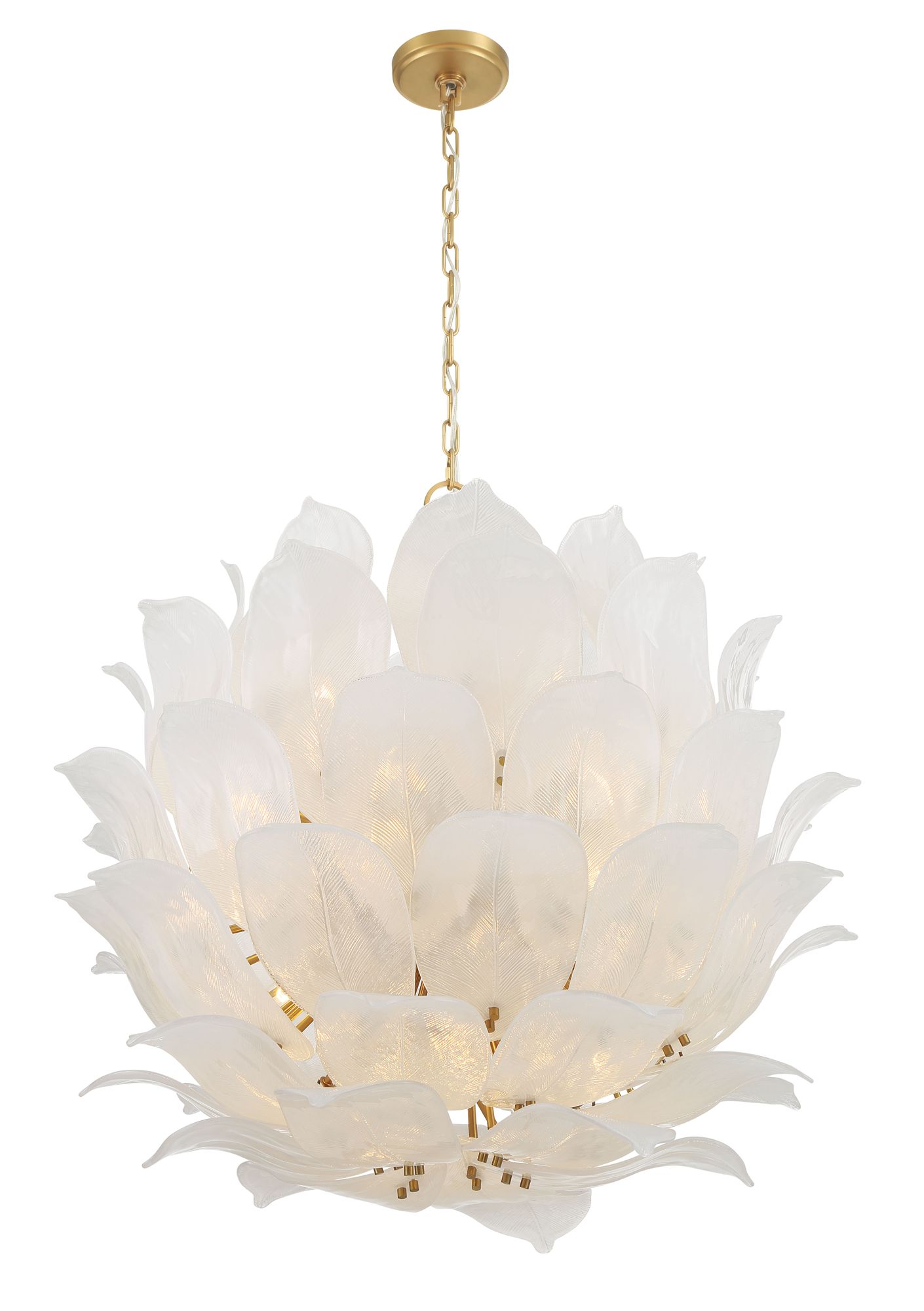 Image 6 Metropolitan Orchid 24-Lt 35.5-in Legacy Brass Pendant with Handmade Glass more views