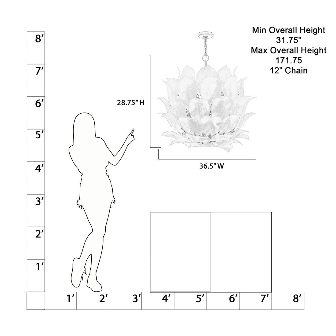 Metropolitan Orchid 24-Lt 35.5-in Legacy Brass Pendant with Handmade Glass