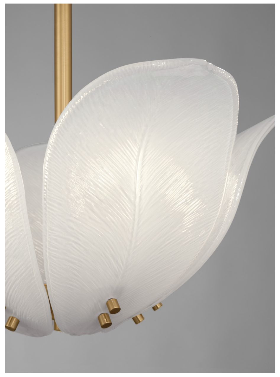 Image 5 Metropolitan Orchid 5-Light 18-in Legacy Brass and White Semi-Flush Mount more views
