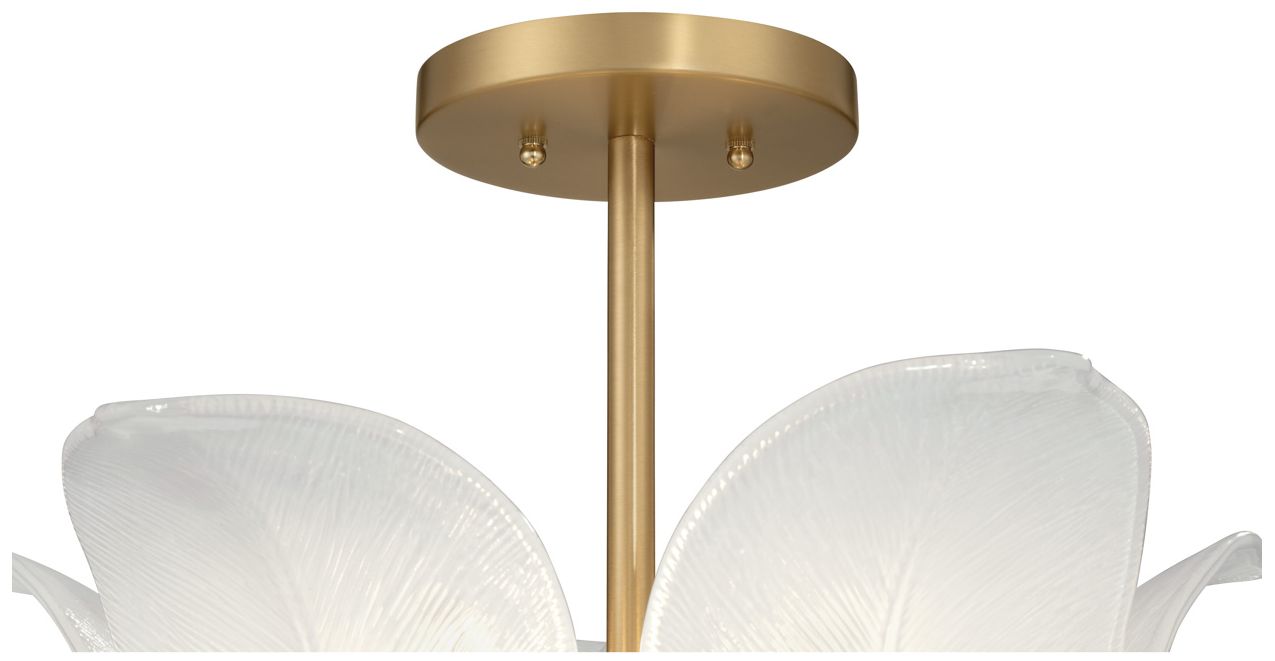 Image 7 Metropolitan Orchid 5-Light 18-in Legacy Brass and White Semi-Flush Mount more views