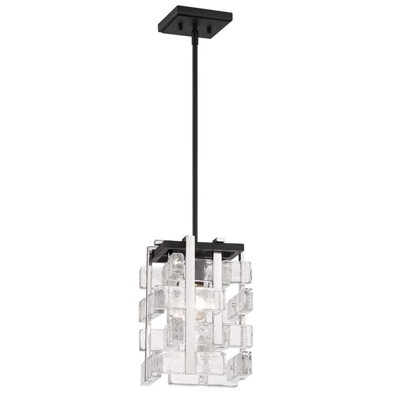 Image 1 Metropolitan Painesdale 1-Light 9-in Black and Nickel Pendant with Shades