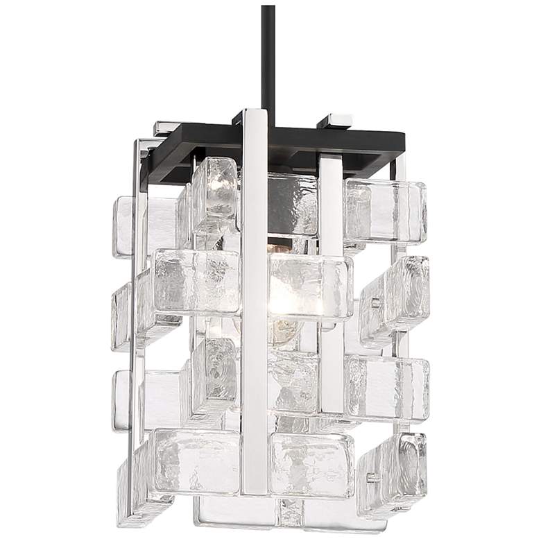 Image 2 Metropolitan Painesdale 1-Light 9-in Black and Nickel Pendant with Shades more views