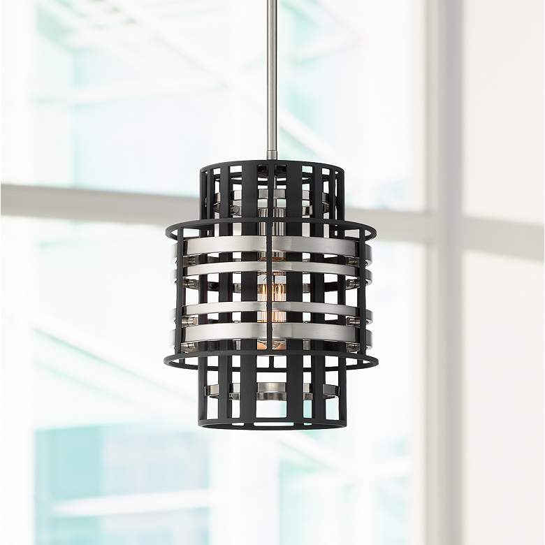 Image 1 Metropolitan Presten 10 inch Wide Coal Black Mini Pendant Light