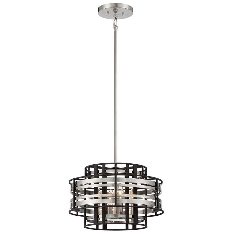 Image 2 Metropolitan Presten 16 inch Wide Coal Black 4-Light Pendant Light