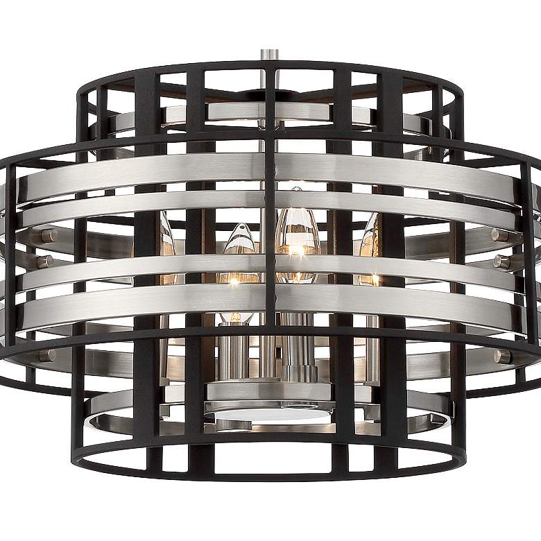 Image 3 Metropolitan Presten 16" Wide Coal Black 4-Light Pendant Light more views