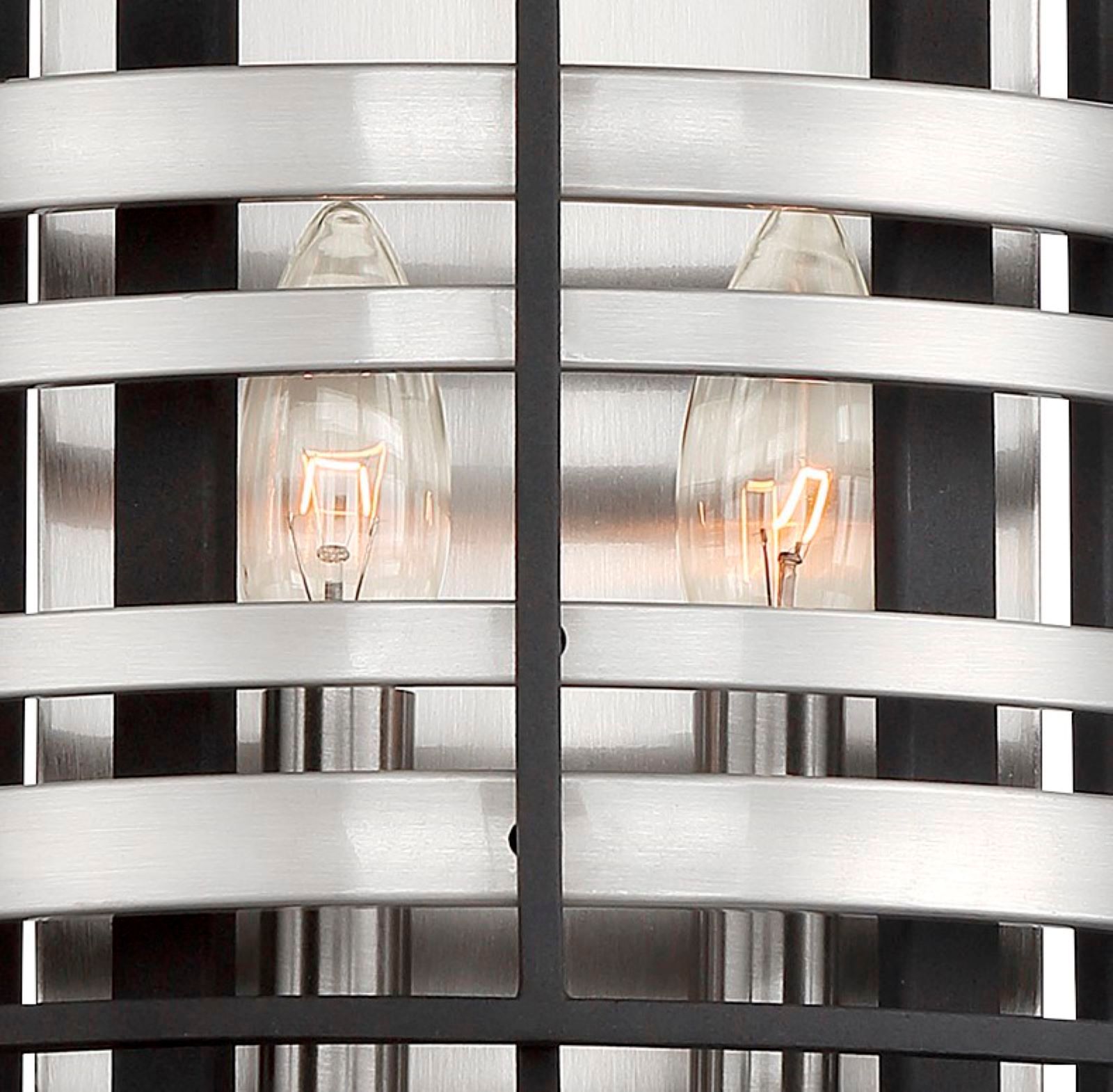 Image 3 Metropolitan Presten 2-Light Brushed Nickel and Sand Coal Wall Sconce more views