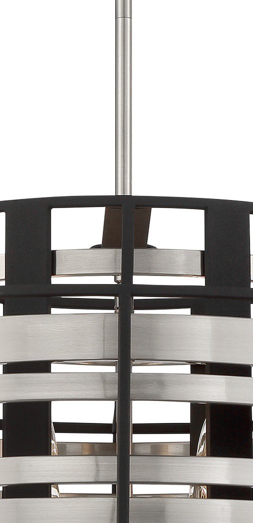Image 3 Metropolitan Presten 6-Light 22.5-in Brushed Nickel and Black Pendant more views