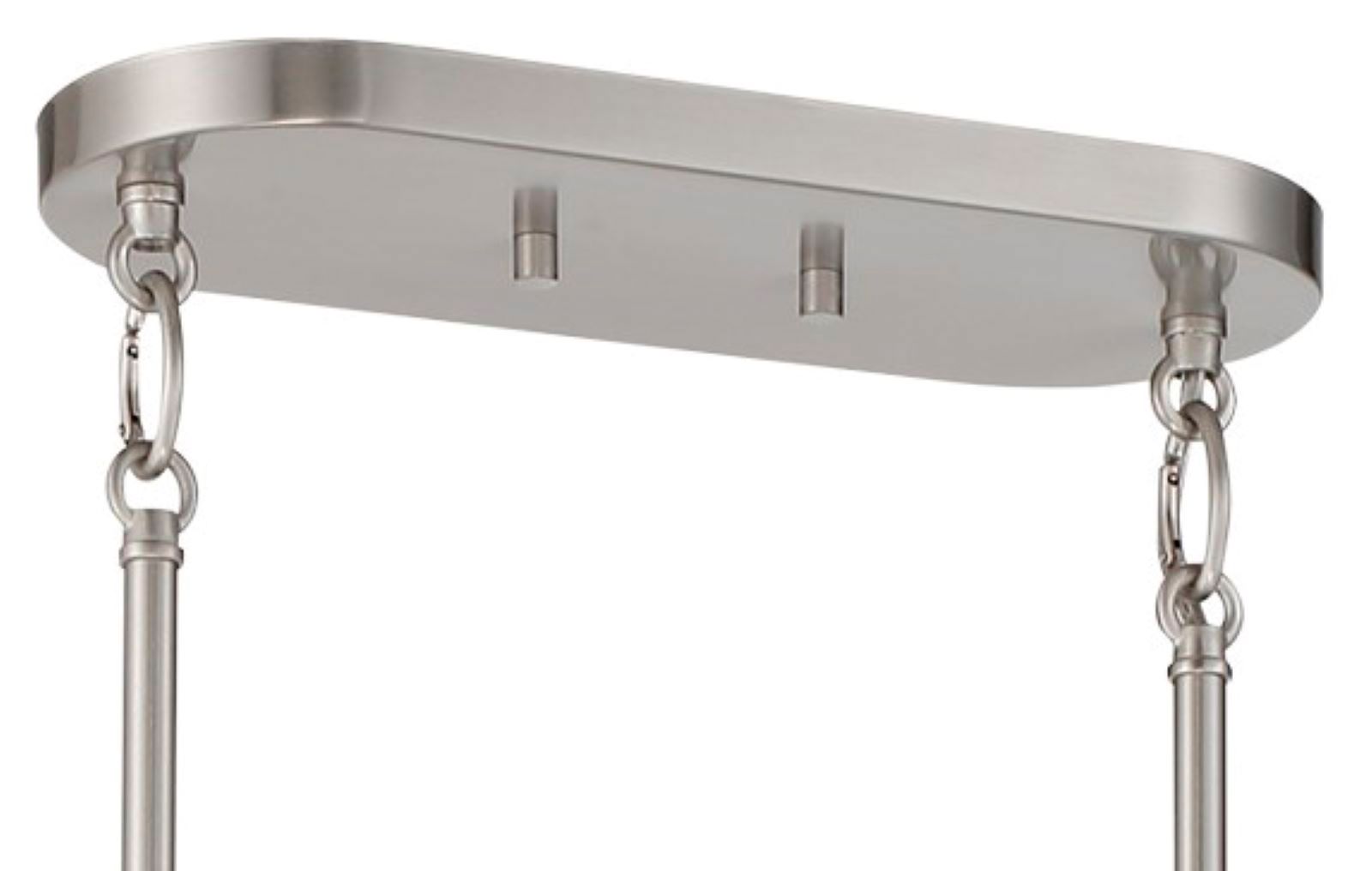 Image 4 Metropolitan Presten 8-Light Brushed Nickel and Sand Coal Linear Chandelier more views