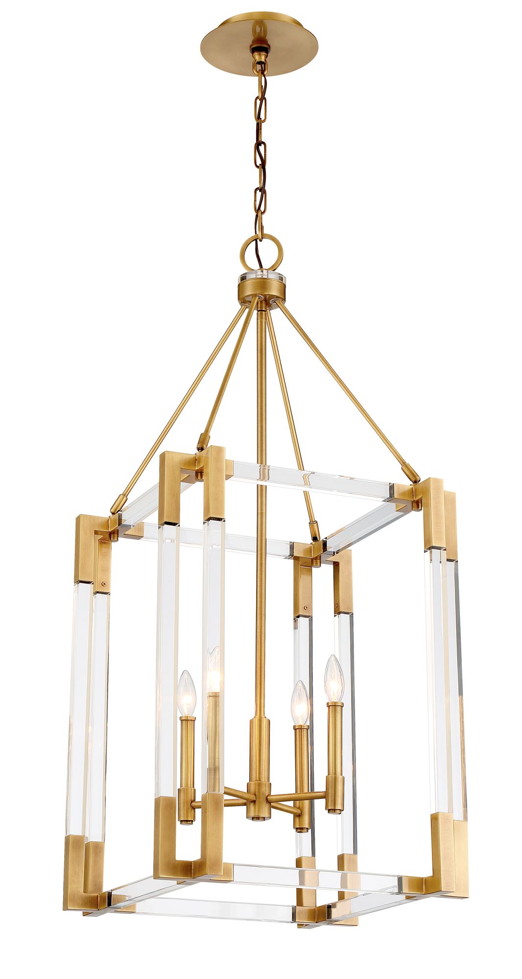 Image 3 Metropolitan Prima Vista 4-Lt 19.25-in Antique Brass Pendant with Accents more views