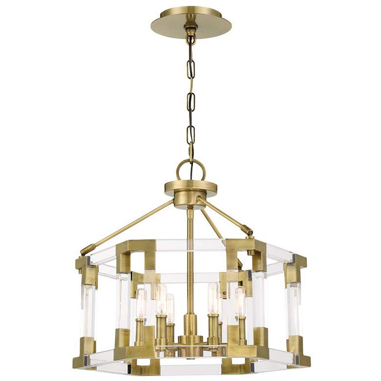 Image 1 Metropolitan Prima Vista 6-Light 21.25-in Brass Semi Flush to Pendant