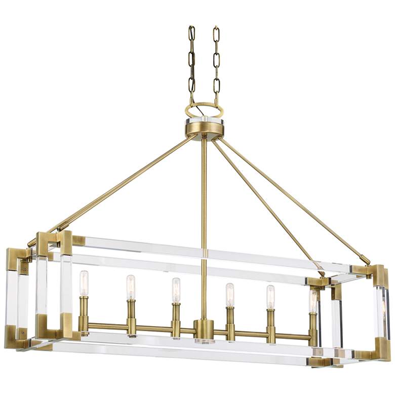 Image 1 Metropolitan Prima Vista 6-Light 38-in Brass Indoor Island Chandelier