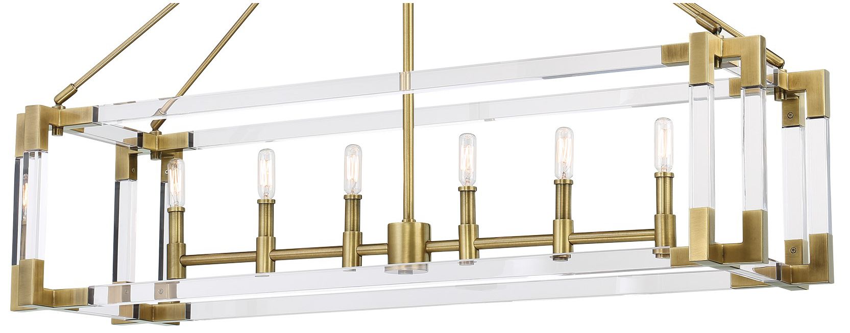 Image 2 Metropolitan Prima Vista 6-Light 38-in Brass Indoor Island Chandelier more views
