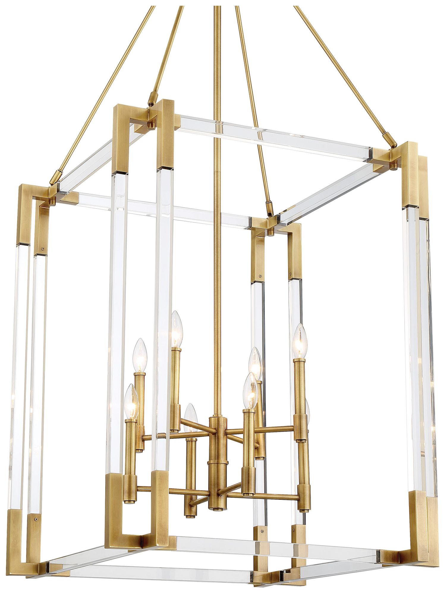 Image 2 Metropolitan Prima Vista 8-Lt 27.13-in Antique Brass Pendant with Accents more views