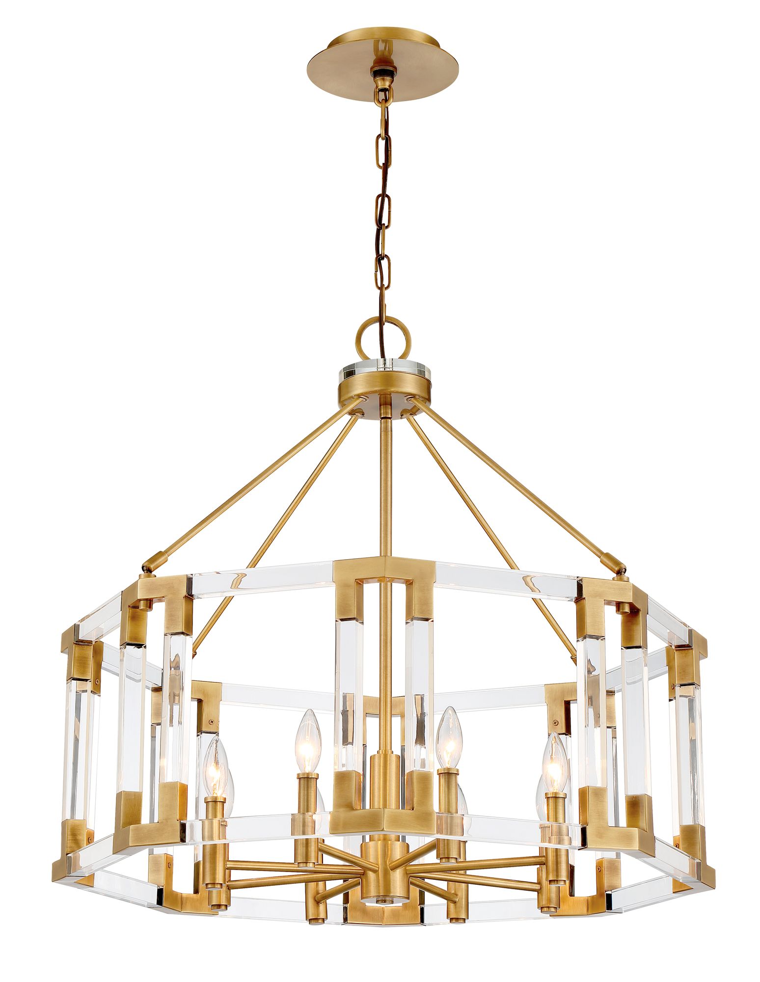 Image 3 Metropolitan Prima Vista 8-Lt 31.38in Antique Brass Chandelier with Accents more views