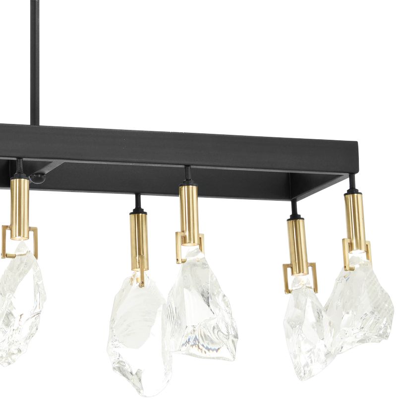 Image 2 Metropolitan Rare Elements LED 12-Light Coal and Brass Island Chandelier more views