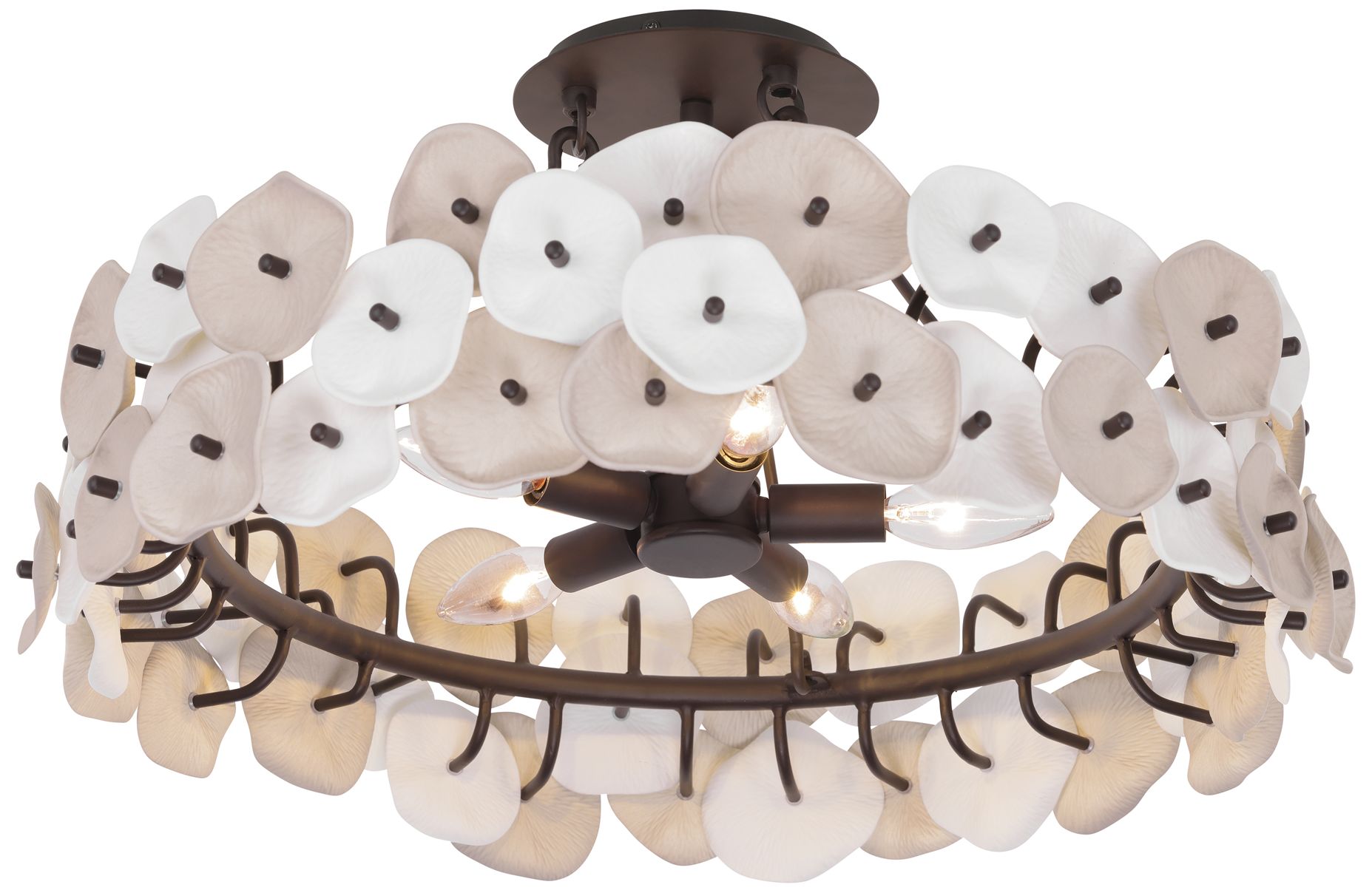 Metropolitan Ravelin 5-Light 22-in Dark Bronze Semi-Flush Mount