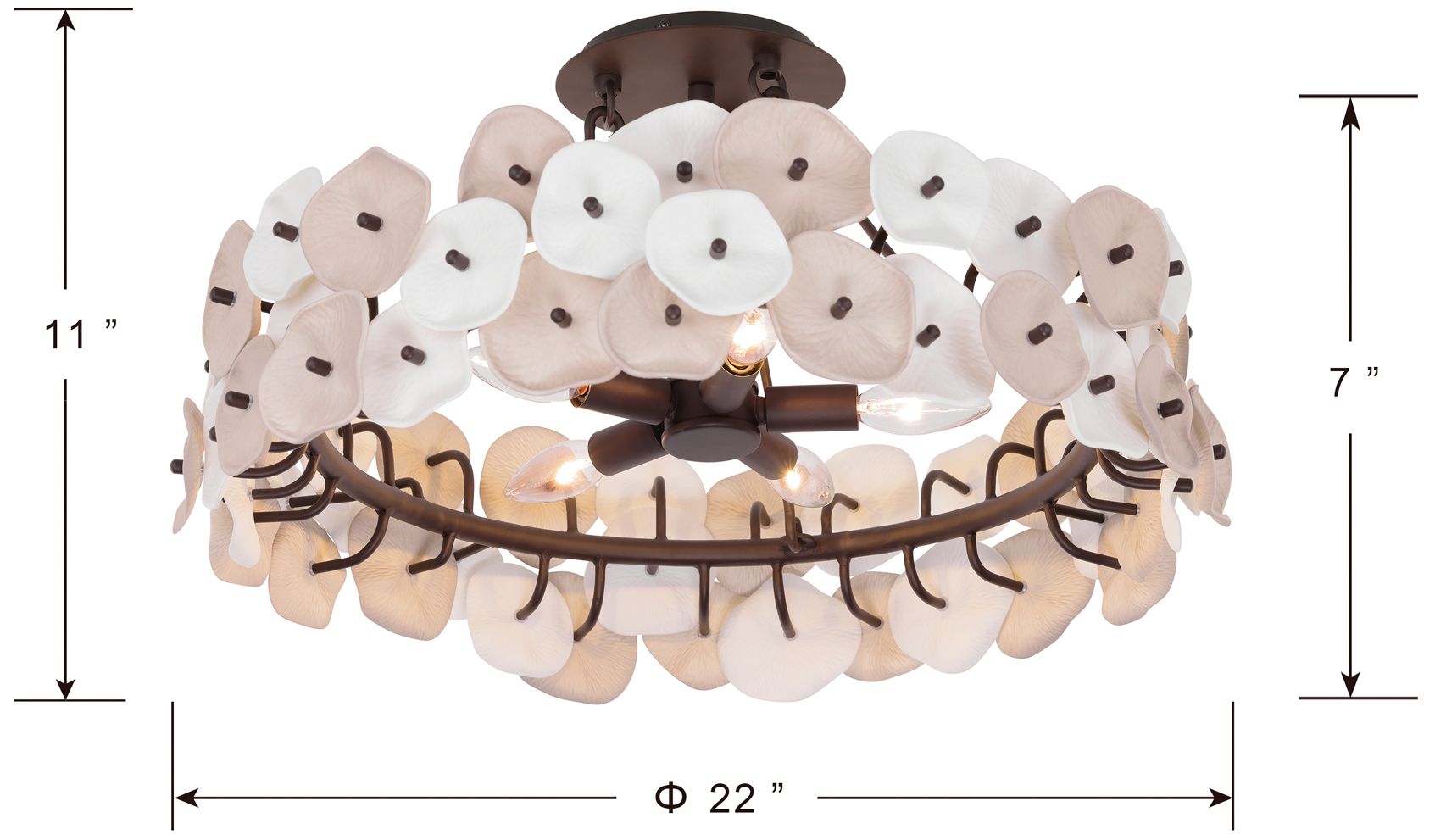 Image 6 Metropolitan Ravelin 5-Light 22-in Dark Bronze Semi-Flush Mount more views