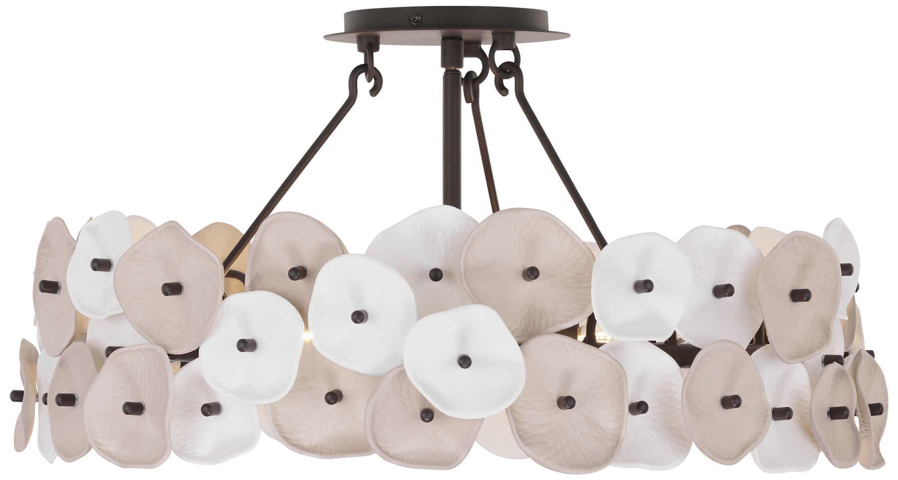 Metropolitan Ravelin 5-Light 22-in Dark Bronze Semi-Flush Mount