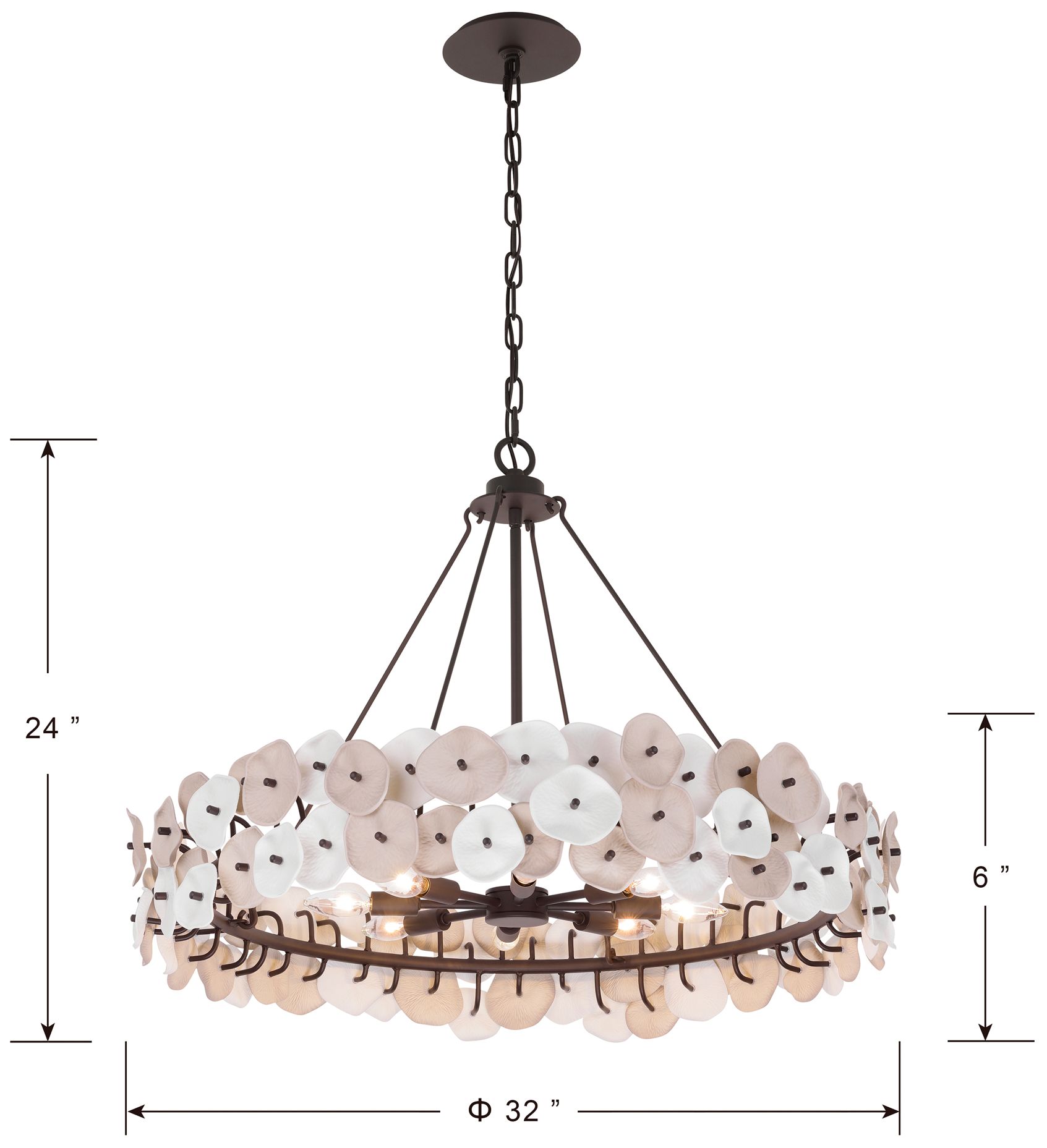 Image 6 Metropolitan Ravelin 8-Light 32-in Dark Bronze Pendant more views