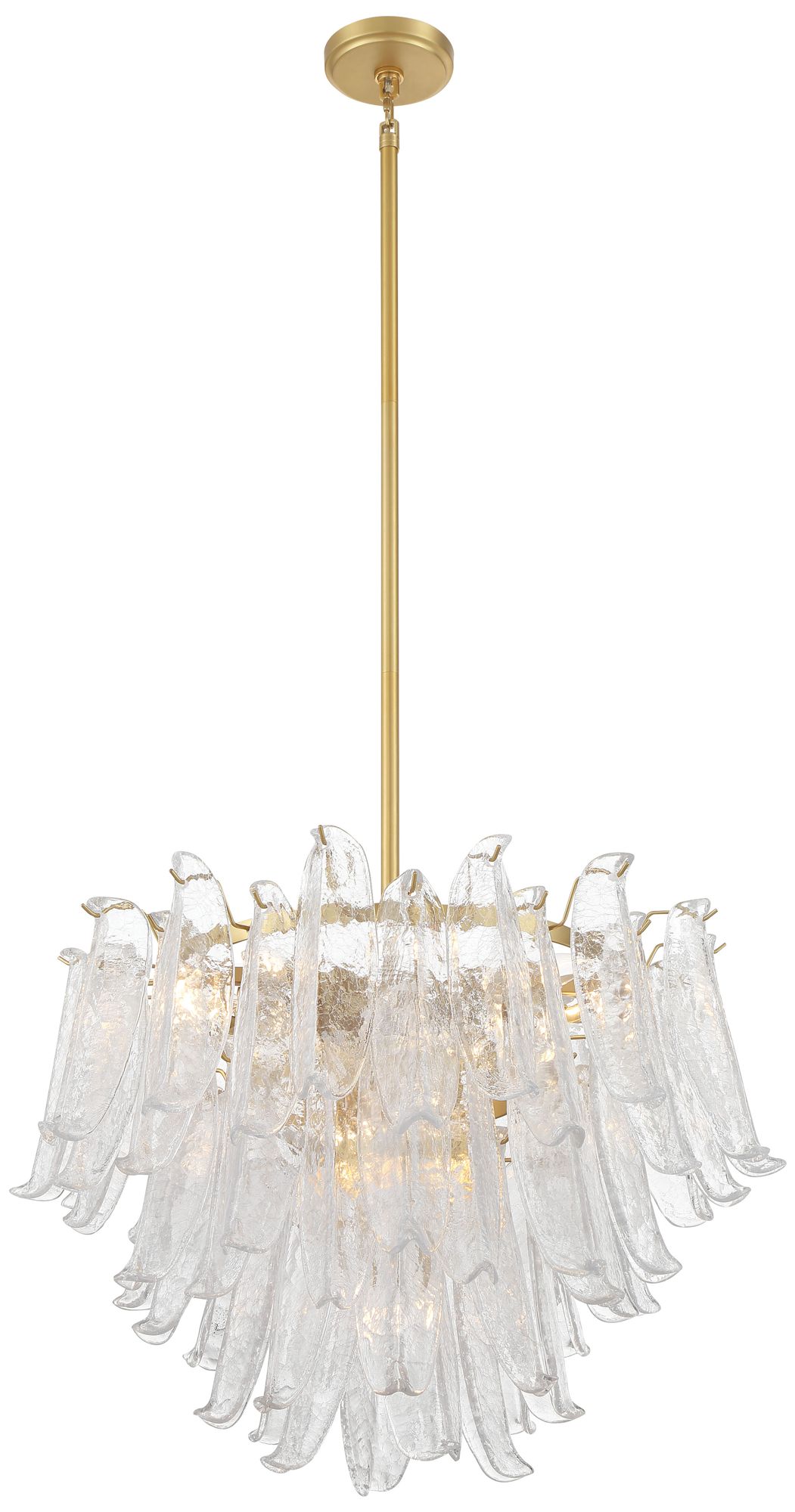 Metropolitan Regent 13-Lt 28.25in Brass Chandelier with Clear Crackle Glass