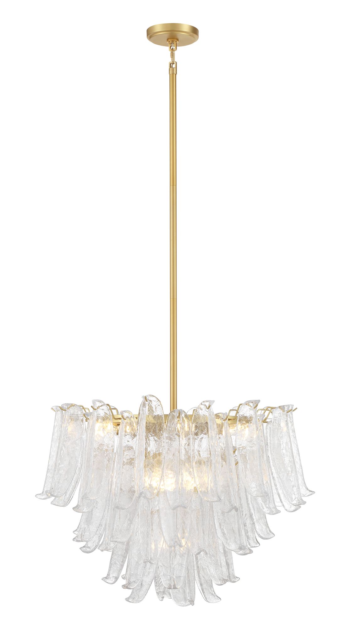 Image 3 Metropolitan Regent 13-Lt 28.25in Brass Chandelier with Clear Crackle Glass more views