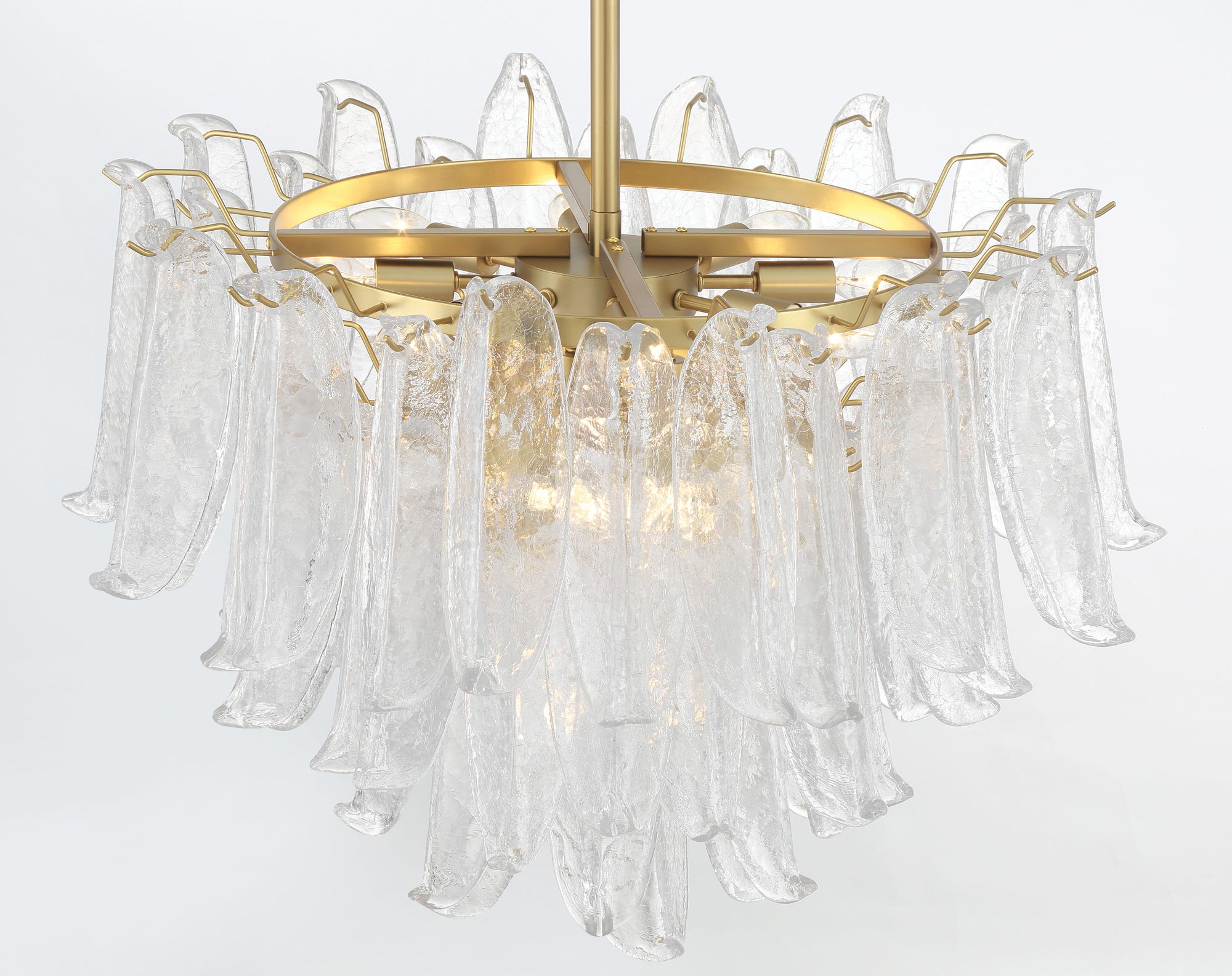 Image 5 Metropolitan Regent 13-Lt 28.25in Brass Chandelier with Clear Crackle Glass more views
