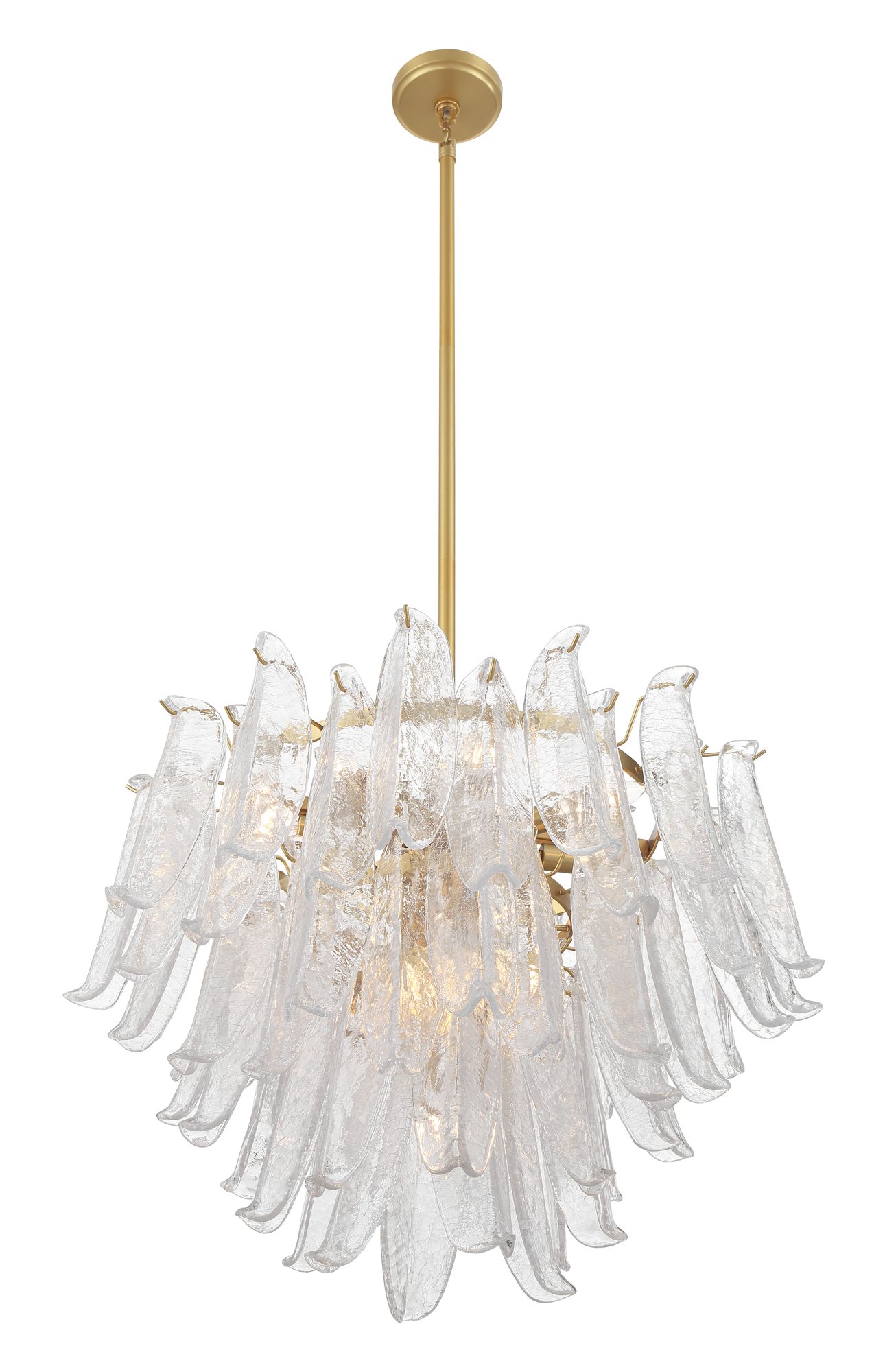 Image 6 Metropolitan Regent 13-Lt 28.25in Brass Chandelier with Clear Crackle Glass more views