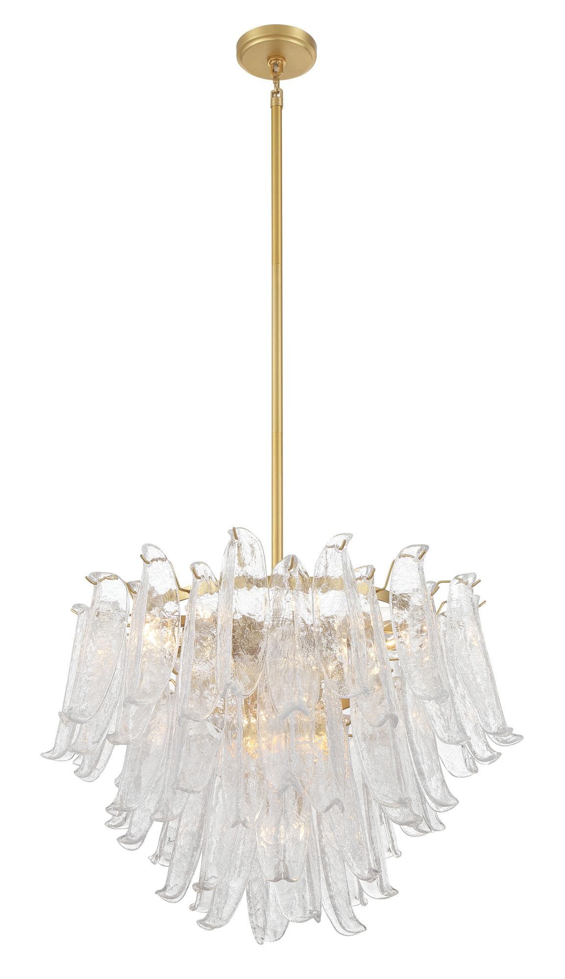 Image 7 Metropolitan Regent 13-Lt 28.25in Brass Chandelier with Clear Crackle Glass more views