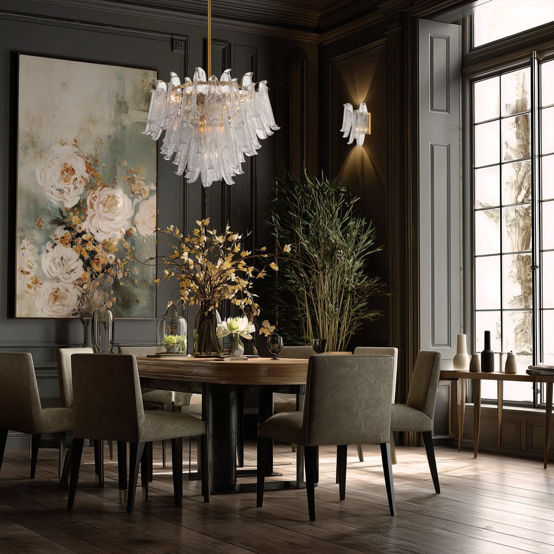 Metropolitan Regent 13-Lt 28.25in Brass Chandelier with Clear Crackle Glass