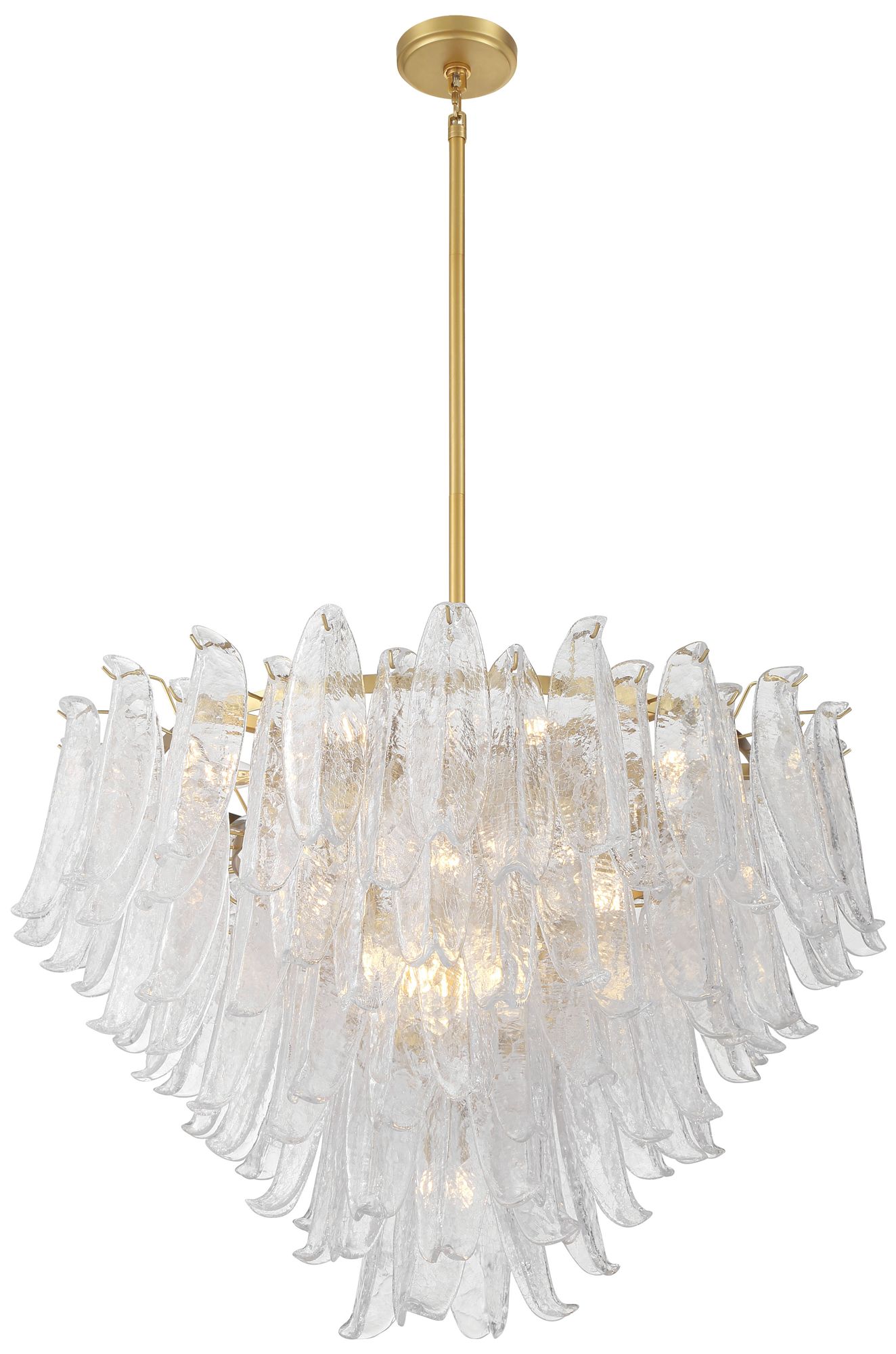 Metropolitan Regent 17-Lt 36.75in Brass Chandelier with Clear Crackle Glass