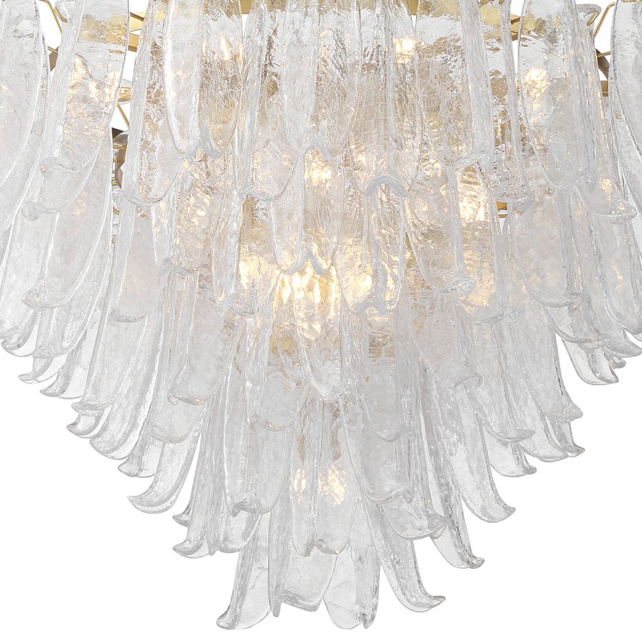 Image 2 Metropolitan Regent 17-Lt 36.75in Brass Chandelier with Clear Crackle Glass more views