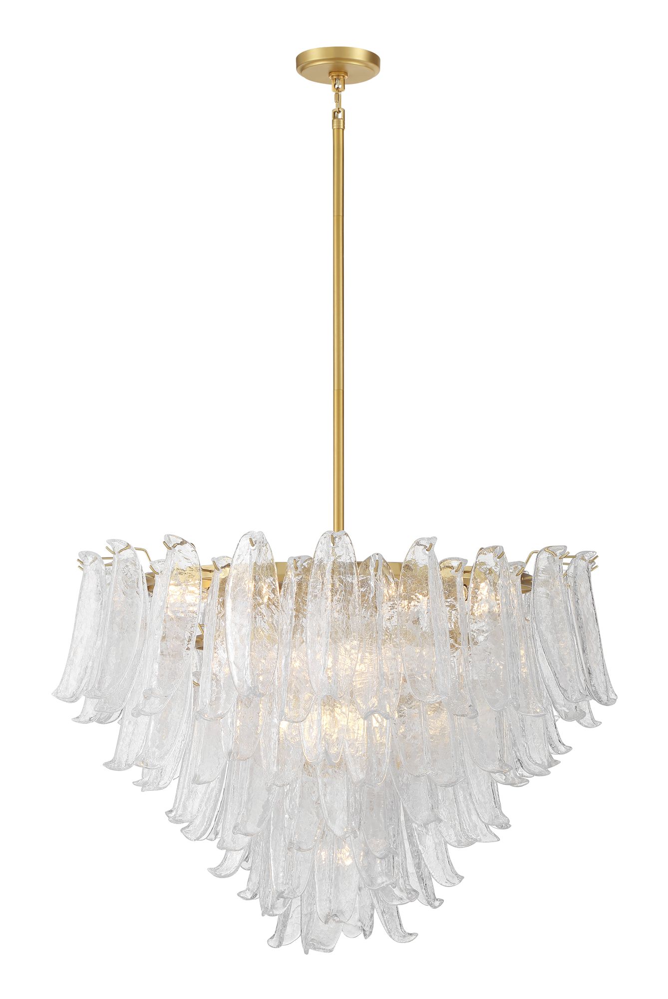 Image 3 Metropolitan Regent 17-Lt 36.75in Brass Chandelier with Clear Crackle Glass more views