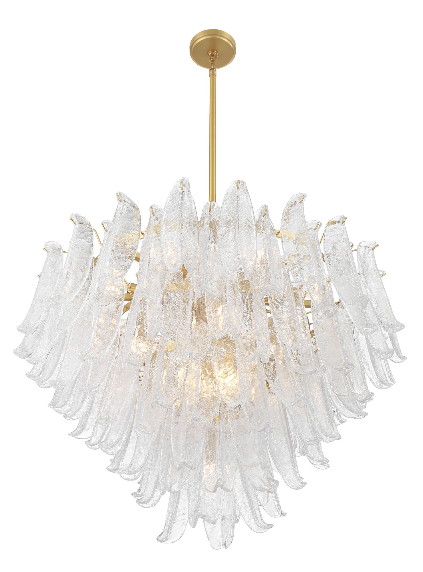 Image 6 Metropolitan Regent 17-Lt 36.75in Brass Chandelier with Clear Crackle Glass more views