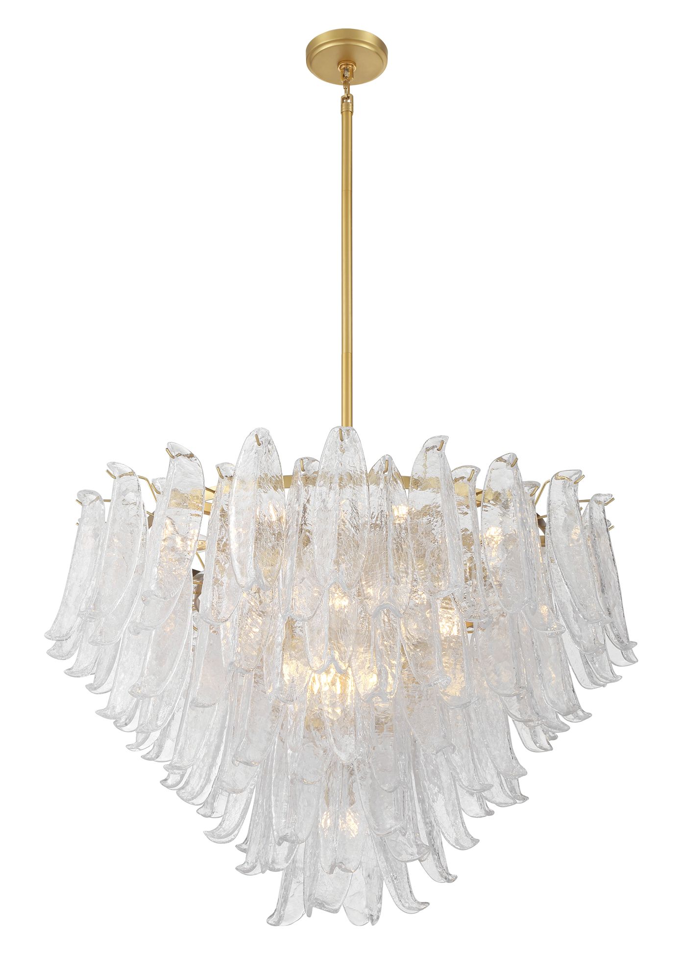 Image 7 Metropolitan Regent 17-Lt 36.75in Brass Chandelier with Clear Crackle Glass more views
