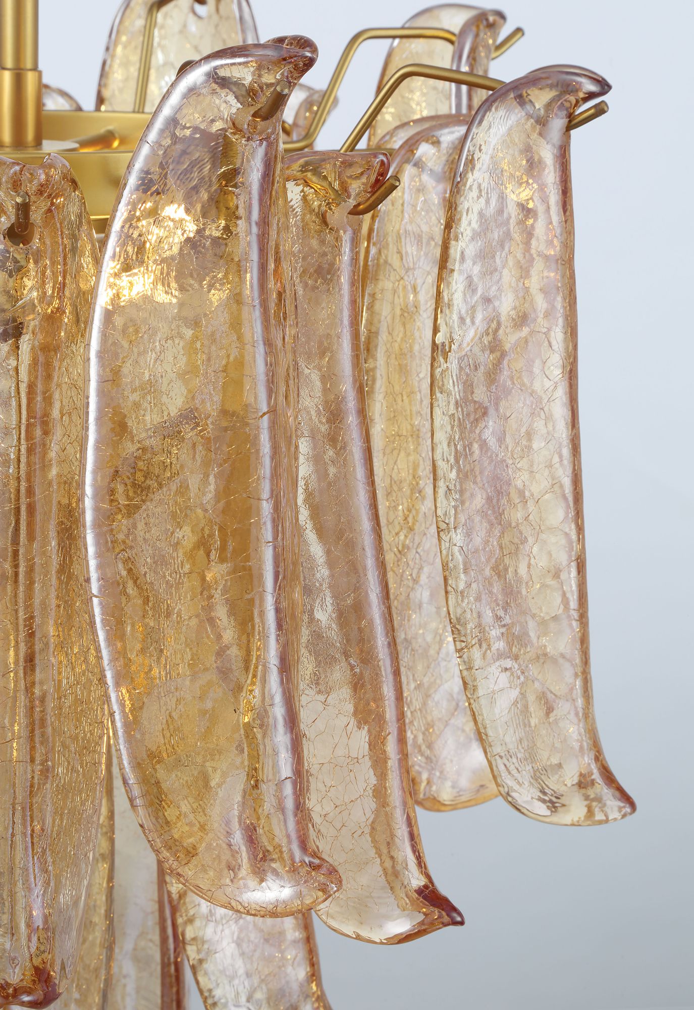 Image 4 Metropolitan Regent 4-Lt 17.75-in Brass Chandelier with Amber Crackle Glass more views