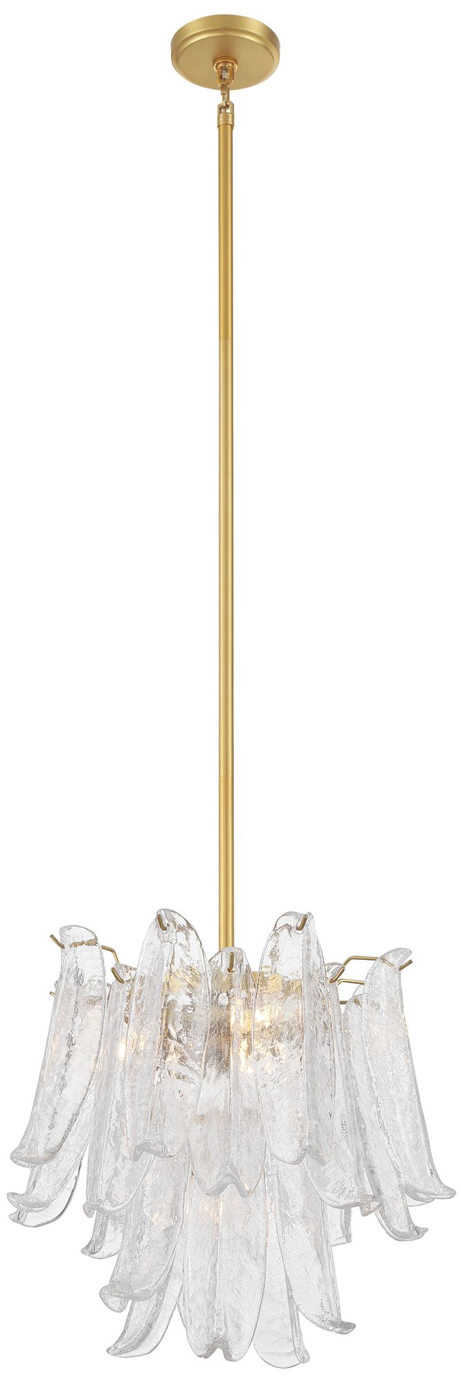 Metropolitan Regent 4-Lt 17.75in Legacy Brass Chandelier with Crackle Glass