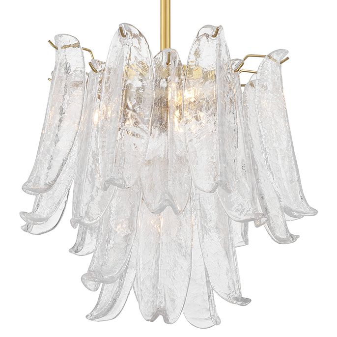 Image 2 Metropolitan Regent 4-Lt 17.75in Legacy Brass Chandelier with Crackle Glass more views