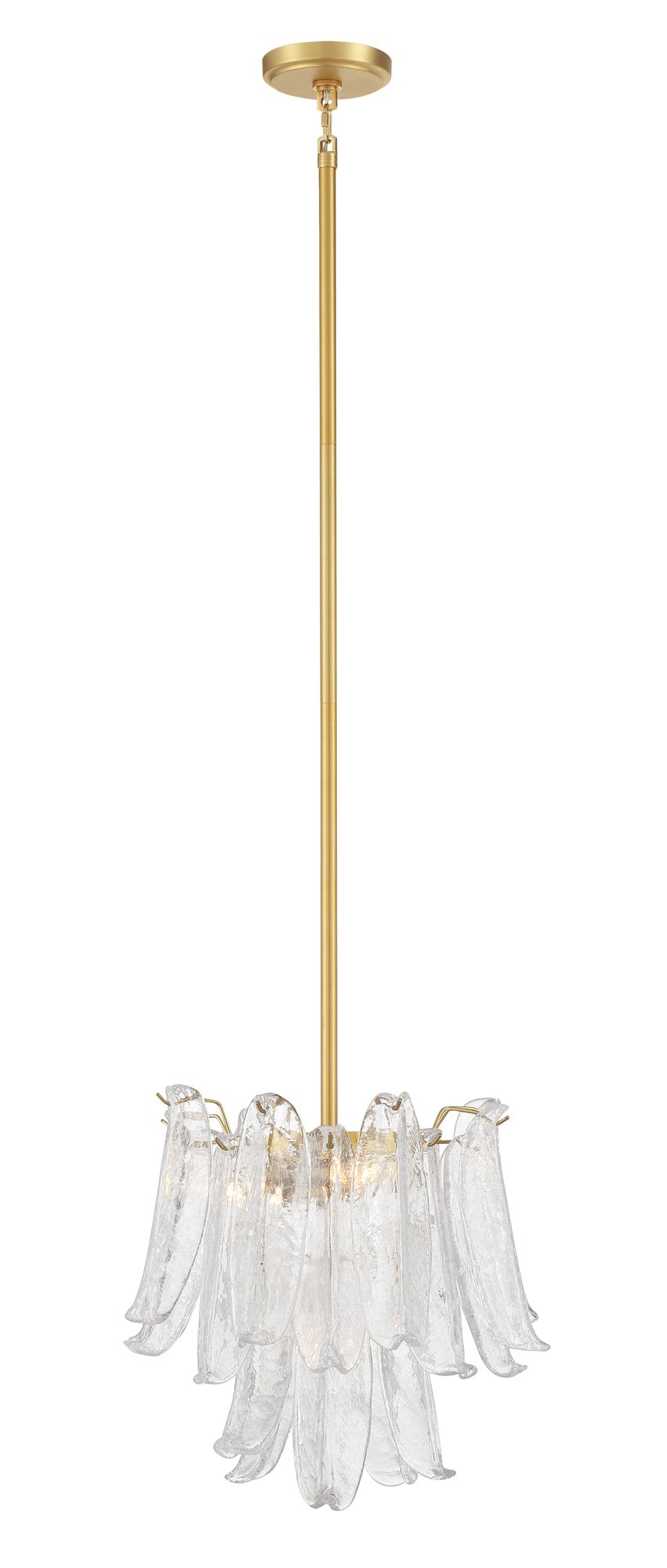Image 3 Metropolitan Regent 4-Lt 17.75in Legacy Brass Chandelier with Crackle Glass more views
