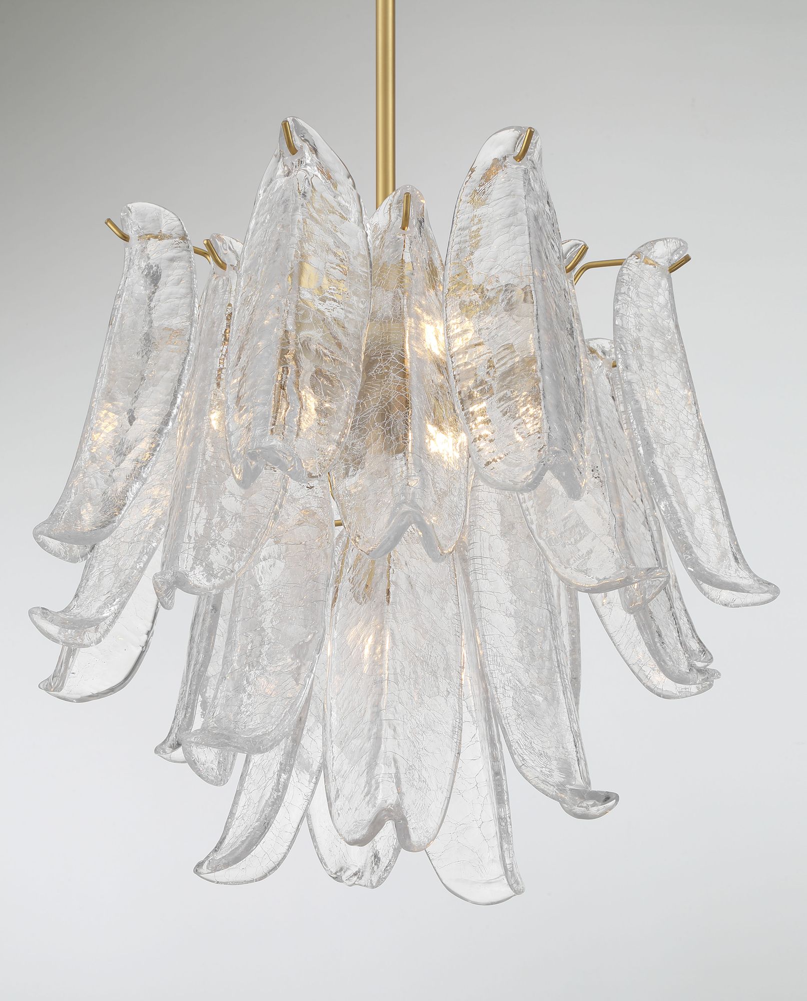 Image 4 Metropolitan Regent 4-Lt 17.75in Legacy Brass Chandelier with Crackle Glass more views