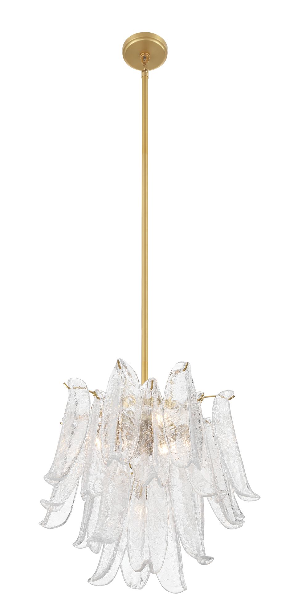 Image 5 Metropolitan Regent 4-Lt 17.75in Legacy Brass Chandelier with Crackle Glass more views